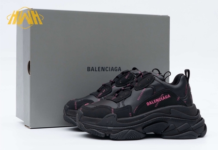 Balenciaga Triple S Allover Logo Black Pink (W) SIZE: 35-45