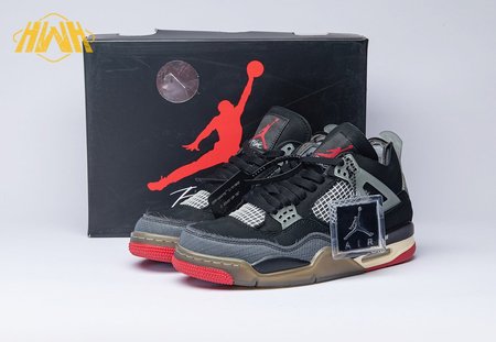 Off-White X Air Jordan 4 Bred CV9388-001 Size 40-47.5
