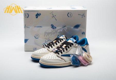 Jordan 1 Retro Low OG SP Fragment x Travis Scott Sail Military Blue DM7866-104 Size 36-48.5