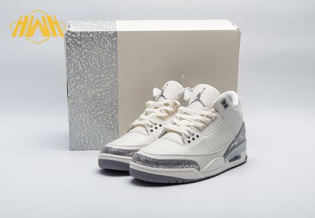 Air Jordan 3 Sail Metallic Silver CK9246-100 size 36-47.5