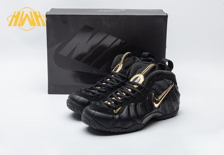 Nike Air Foamposite Pro Black Metallic Gold 624041-009 Size 41-46