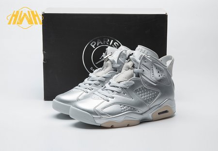 Jordan 6 Retro PSG Paris Saint-Germain Silver IQ5135-001 Size 40-47.5
